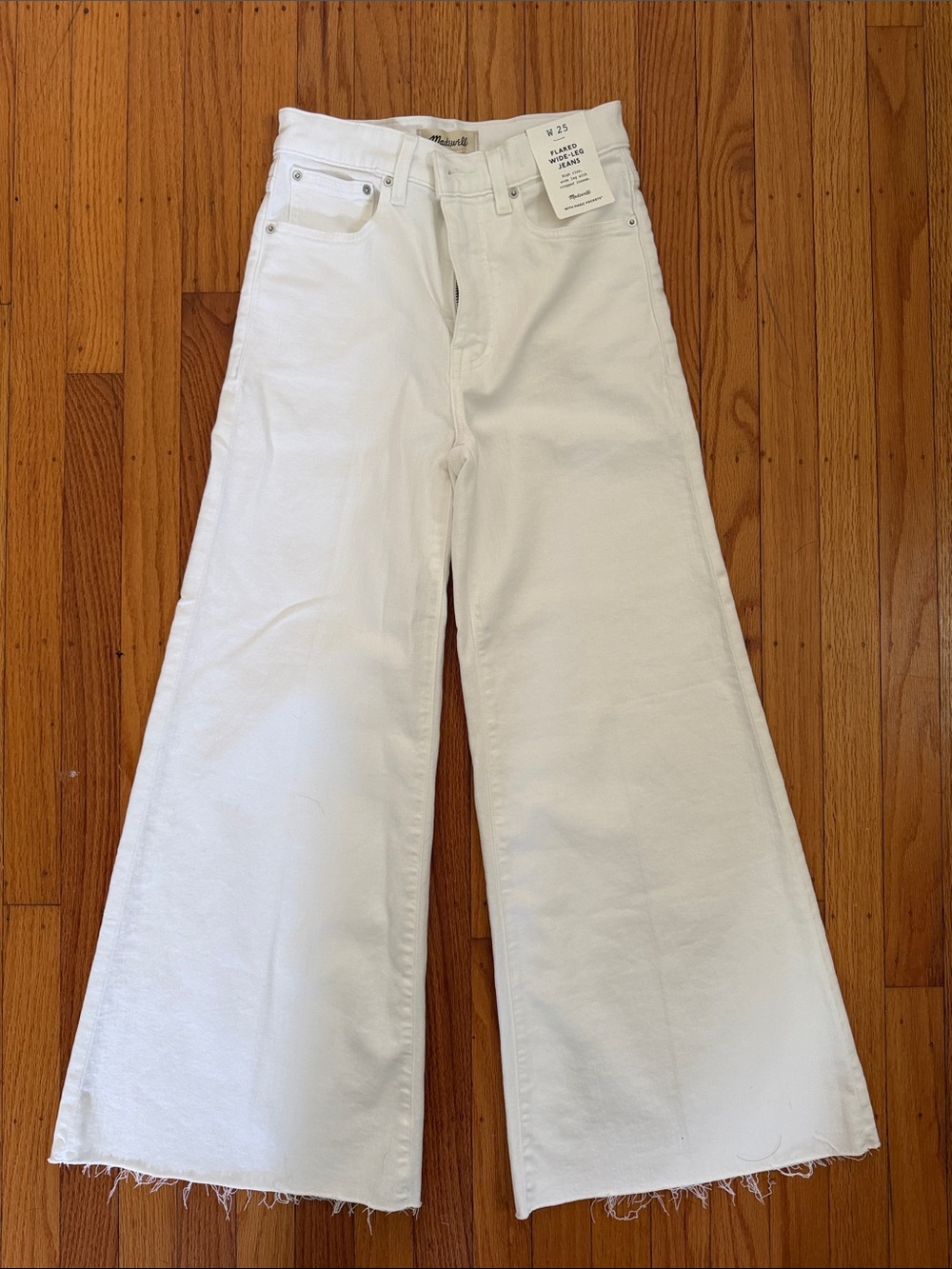 NWT Madewell White Flared Wide-leg High-Rise Jeans S W 25